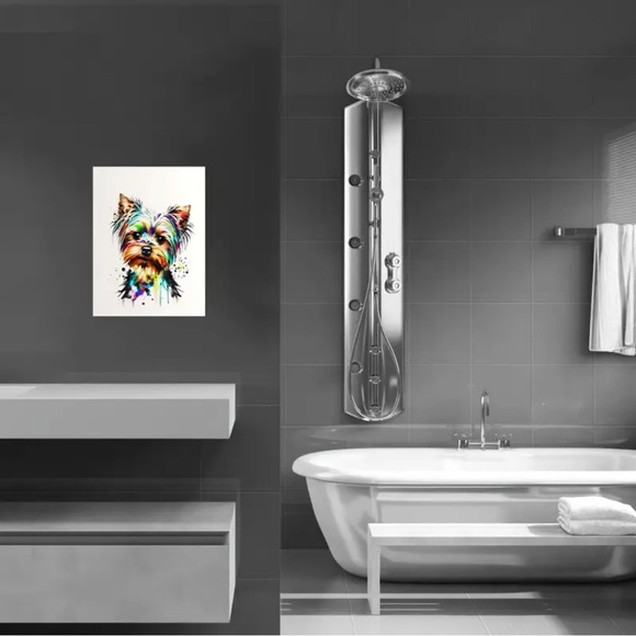 Yorkshire Terrier Art Poster Canvas Painting Frameless - Picture 5 of 7